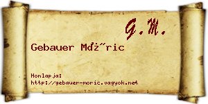 Gebauer Móric névjegykártya